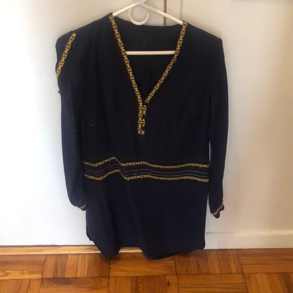 INTERMIX | Dresses | Intermix Navy Gold Moroccan Style Dress | Poshmark